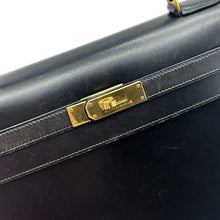 将图像加载到图库查看器中，HERMES Kelly Black Box Calf Leather Size 32

