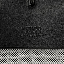 将图像加载到图库查看器中，HERMES Herbag Zip Letournet Cabin Ecru/Blue Zellige/Black Toile Military Vache Hunter Leather Size 50
