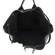 将图像加载到图库查看器中，SAINT LAURENT PARIS Rive Gauche logo sling bag Black/White734682 Canvas
