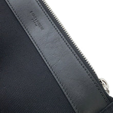 将图像加载到图库查看器中，SAINT LAURENT PARIS Rive Gauche logo sling bag Black/White734682 Canvas
