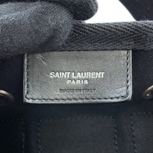 将图像加载到图库查看器中，SAINT LAURENT PARIS Rive Gauche logo sling bag Black/White734682 Canvas
