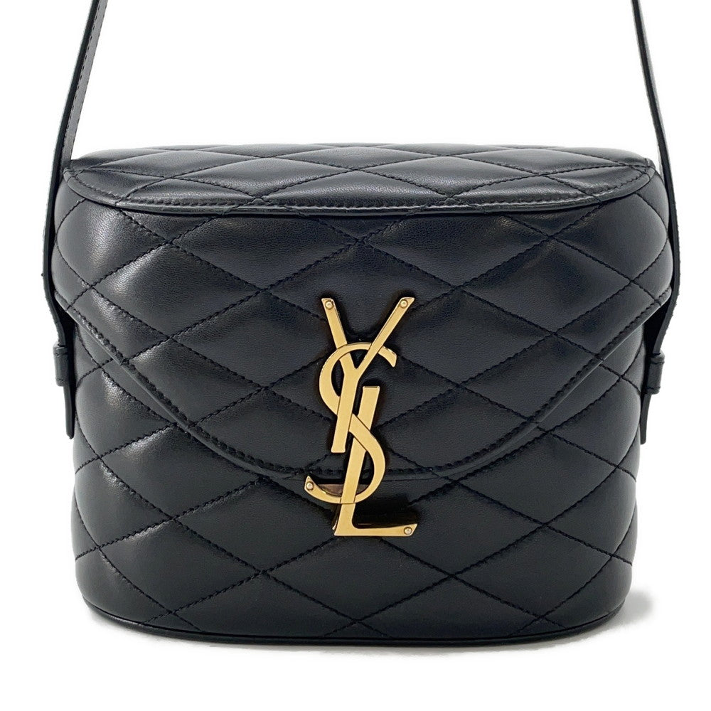 SAINT LAURENT PARIS June Box Shoulder Bag Black710080 Leather
