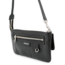 将图像加载到图库查看器中，BALENCIAGA Logo Superbusy Shoulder Bag Black801956 Leather
