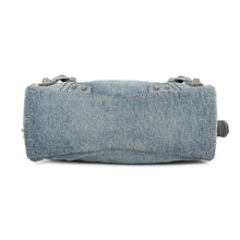 Load image into Gallery viewer, BALENCIAGA Neo Cagoule 2way Bag Blue700940 Denim Rhinestone Size XS

