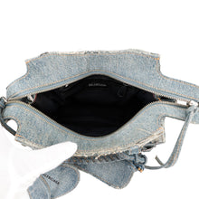 Load image into Gallery viewer, BALENCIAGA Neo Cagoule 2way Bag Blue700940 Denim Rhinestone Size XS
