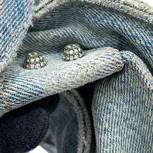 Load image into Gallery viewer, BALENCIAGA Neo Cagoule 2way Bag Blue700940 Denim Rhinestone Size XS
