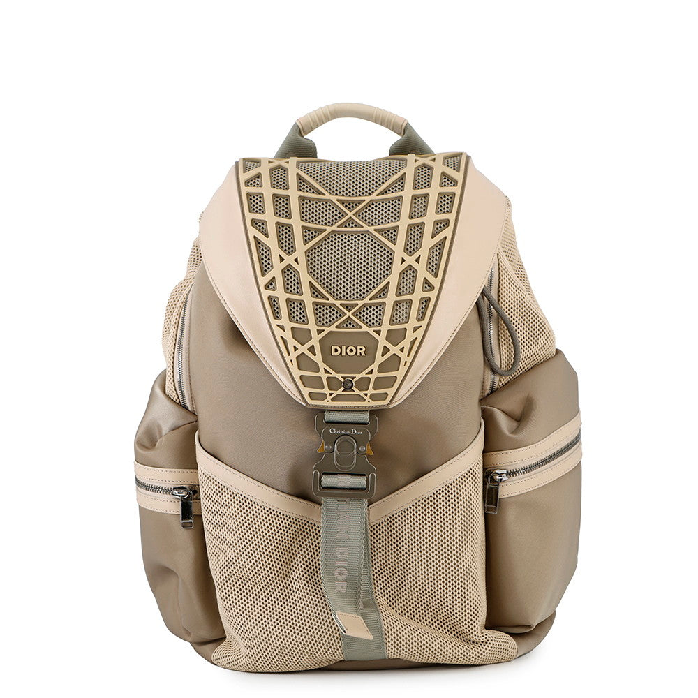 Dior Cobra Backpack Khaki/Beige Nylon Mesh