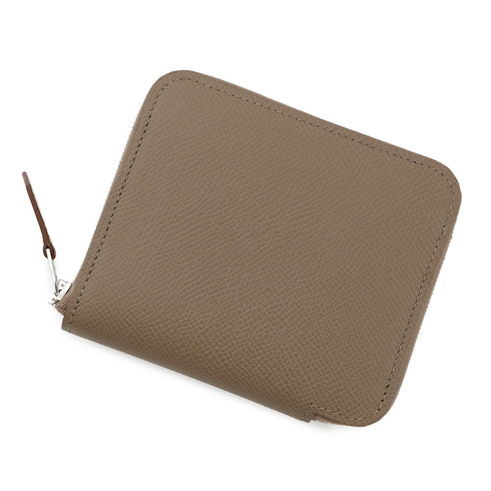 HERMES Azap compact silk in Etoupe Epsom