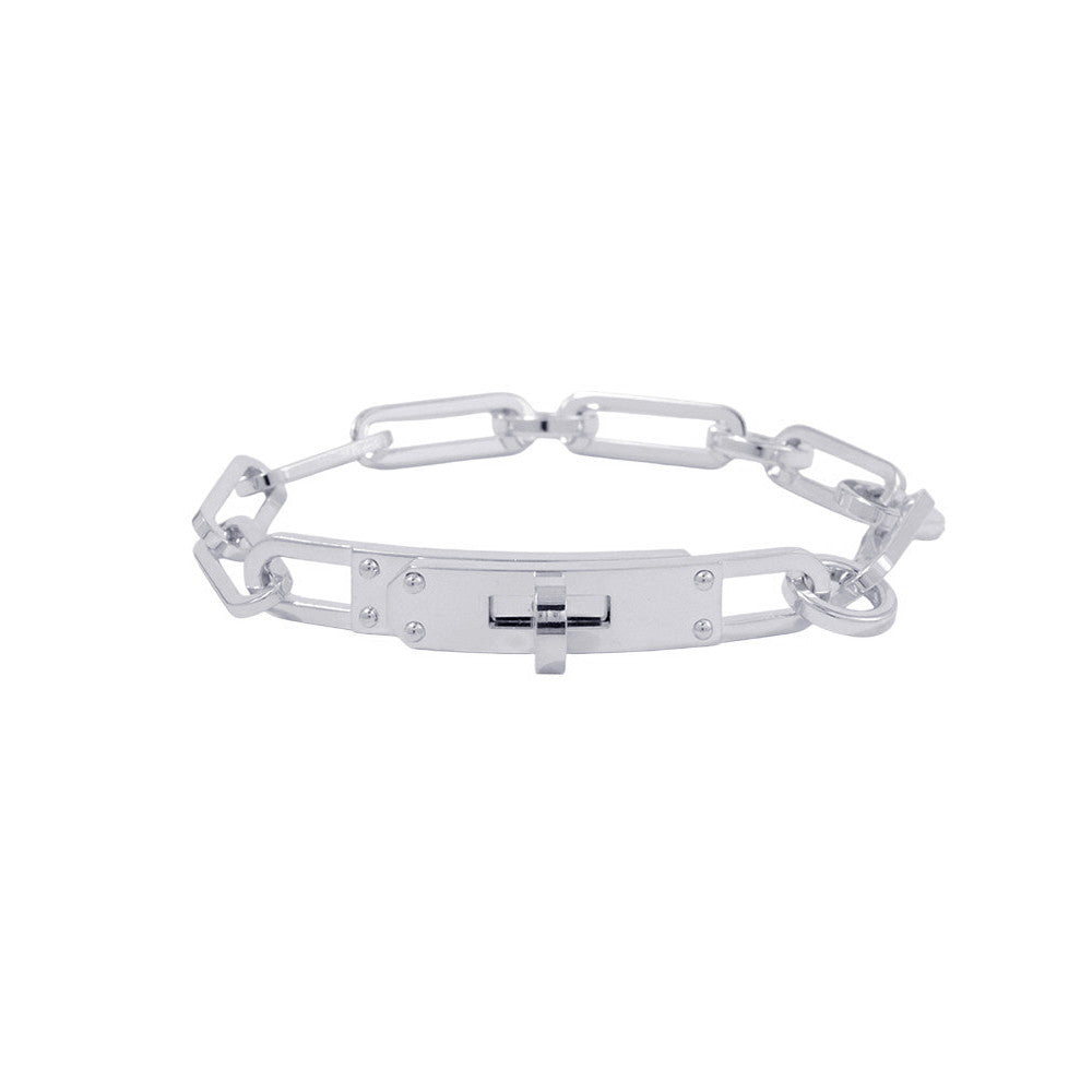HERMES Kelly Chaine Single Tour Bracelet Size 15 SV925