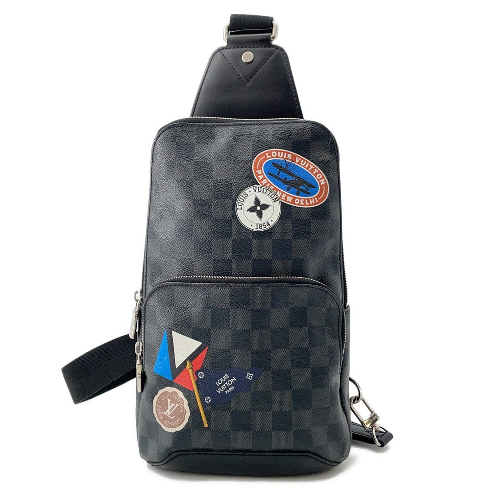 LOUIS VUITTON Avenue Sling Bag NoirN41056 Damier Graphite Travel Stickers