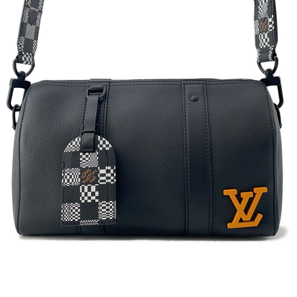LOUIS VUITTON City・Keepall NoirM57417 Leather Damier Distorted