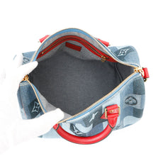 将图像加载到图库查看器中，LOUIS VUITTON Speedy Bandouliere Blue/RedM45041 Monogram Denim Size 30
