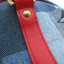 将图像加载到图库查看器中，LOUIS VUITTON Speedy Bandouliere Blue/RedM45041 Monogram Denim Size 30
