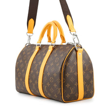 Load image into Gallery viewer, LOUIS VUITTON Keepall Bandouliere Saffron YellowM13201 Monogram Macassar Canvas Size 35
