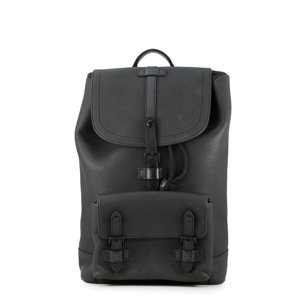 LOUIS VUITTON Christopher Slim Backpack NoirM58644 Taurillon Leather