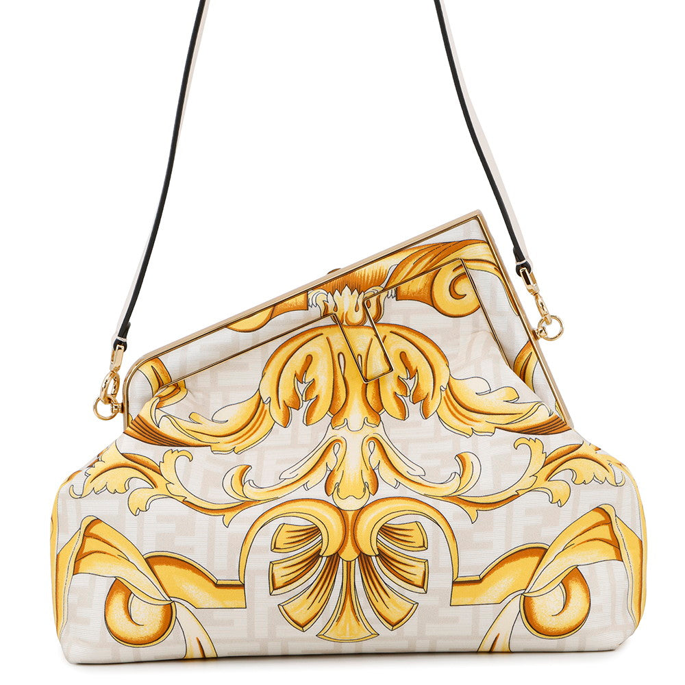FENDI Fendace First Ivory/Yellow8BP127 Nylon Size Medium
