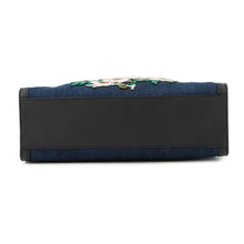 将图像加载到图库查看器中，GUCCI Tiger Embroidery Tote Bag Japan Limited Edition Navy/Black456545 Canvas Leather
