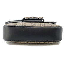Load image into Gallery viewer, GUCCI GG Supreme Horsebit 1955 Soft Shoulder Bag Beige/Black815205 PVC Leather Size Small
