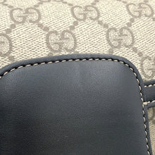 Load image into Gallery viewer, GUCCI GG Supreme Horsebit 1955 Soft Shoulder Bag Beige/Black815205 PVC Leather Size Small

