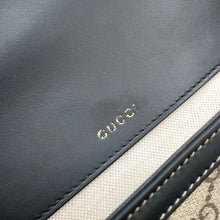 Load image into Gallery viewer, GUCCI GG Supreme Horsebit 1955 Soft Shoulder Bag Beige/Black815205 PVC Leather Size Small
