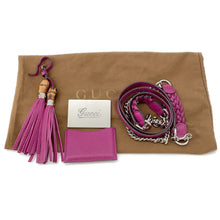 将图像加载到图库查看器中，GUCCI Bamboo 2WAY Handbag Purple240242 Leather
