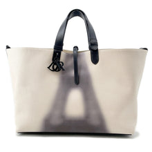 将图像加载到图库查看器中，Dior To Jules Eiffel Tower Tote Bag Ivory/BlackM2820SZBF_M941 Canvas Leather Size Large
