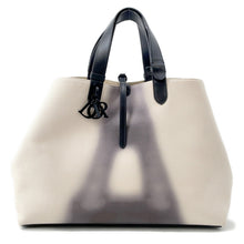 将图像加载到图库查看器中，Dior To Jules Eiffel Tower Tote Bag Ivory/BlackM2820SZBF_M941 Canvas Leather Size Large
