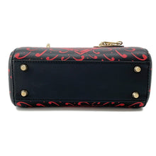 Load image into Gallery viewer, Dior Lady Dior 2WAY Handbag Black/Red Leather Size Mini
