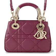 Load image into Gallery viewer, Dior Lady&#39;s 95.22 2WAY Handbag Bordeaux Leather Size Mini
