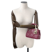 Load image into Gallery viewer, Dior Lady&#39;s 95.22 2WAY Handbag Bordeaux Leather Size Mini
