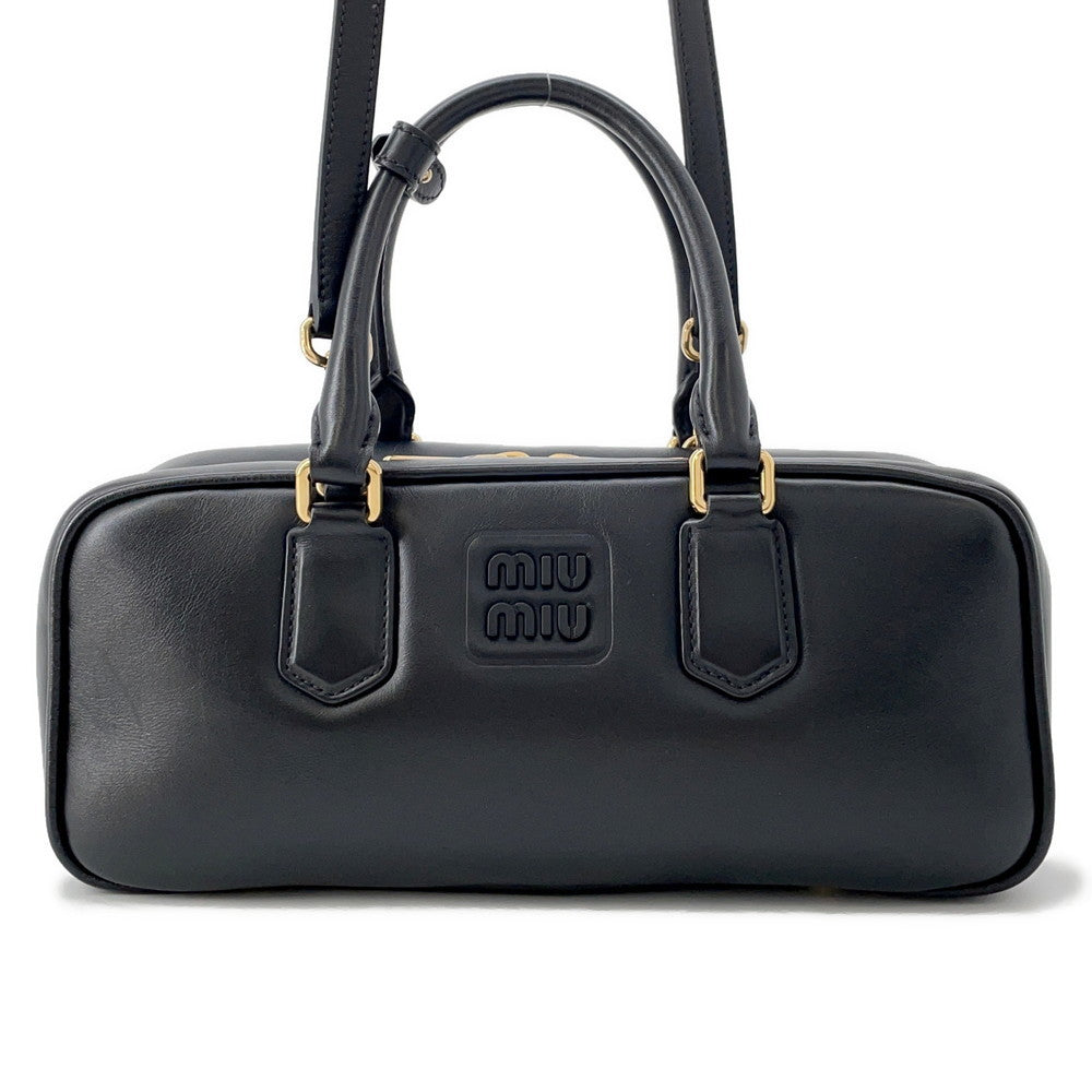 MIUMIU Arkady 2WAY Handbag Black5BB148 Leather