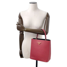 Load image into Gallery viewer, PRADA Panier Saffiano Leather 2WAY Handbag Red1BA212 Leather
