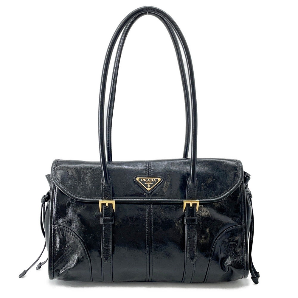 PRADA Shoulder Bag Black1BD376 Leather Size Medium