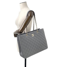 Load image into Gallery viewer, CHANEL Matelasse ChainTote Bag GrayA91046 Caviar Leather
