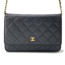 将图像加载到图库查看器中，CHANEL Matelasse Chain wallet BlackAP0250 Caviar Leather

