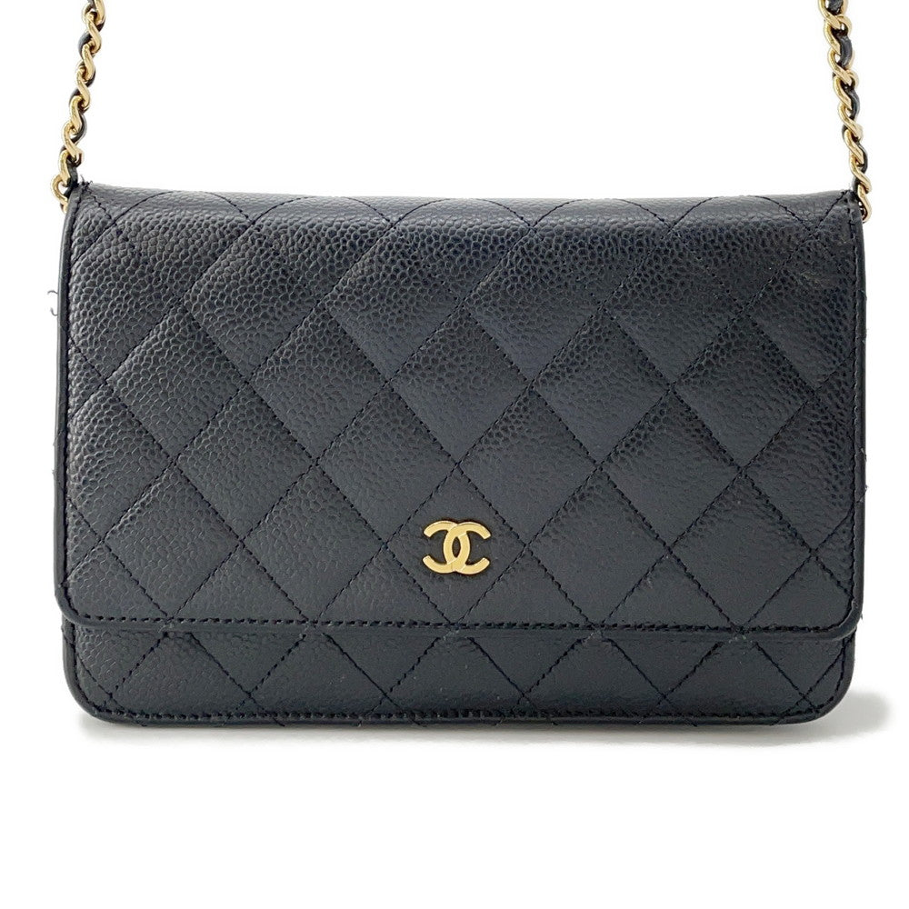 CHANEL Matelasse Chain wallet BlackAP0250 Caviar Leather
