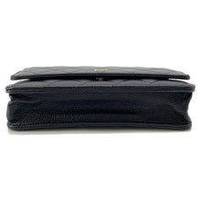 将图像加载到图库查看器中，CHANEL Matelasse Chain wallet BlackAP0250 Caviar Leather
