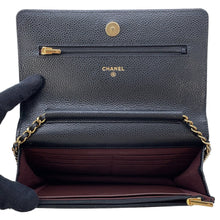 将图像加载到图库查看器中，CHANEL Matelasse Chain wallet BlackAP0250 Caviar Leather
