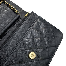 将图像加载到图库查看器中，CHANEL Matelasse Chain wallet BlackAP0250 Caviar Leather
