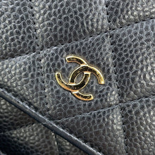 将图像加载到图库查看器中，CHANEL Matelasse Chain wallet BlackAP0250 Caviar Leather
