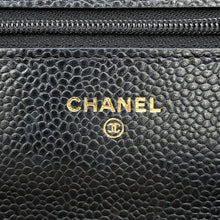 将图像加载到图库查看器中，CHANEL Matelasse Chain wallet BlackAP0250 Caviar Leather
