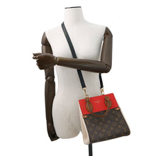 将图像加载到图库查看器中，LOUIS VUITTON Fold tote Cerise/Cream/BrownM45389 Monogram Calf Leather Size PM
