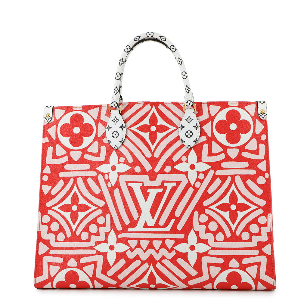 LOUIS VUITTON Onthego Red Monogram Giant LV Crafty Size GM