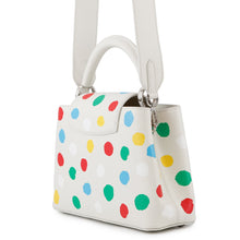 将图像加载到图库查看器中，LOUIS VUITTON Capucines LVxYK White/MulticolorM21637 Taurillon Leather Painted Dot Size BB
