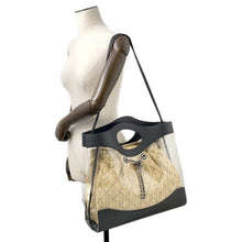 将图像加载到图库查看器中，CHANEL Matelasse 2-Way Tote Transparent/Black/BeigeAS0517 Plastics Leather Raffia
