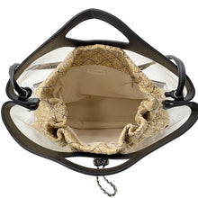将图像加载到图库查看器中，CHANEL Matelasse 2-Way Tote Transparent/Black/BeigeAS0517 Plastics Leather Raffia
