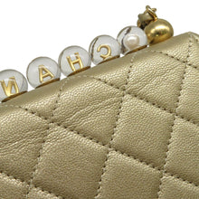 将图像加载到图库查看器中，CHANEL Matelasse Clear Pearl Shoulder Bag GoldAS0584 Goatskin Leather
