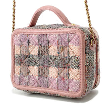 将图像加载到图库查看器中，CHANEL CCFiligree vanity bag Pink/MulticolorA93342 Tweed Leather Size Small
