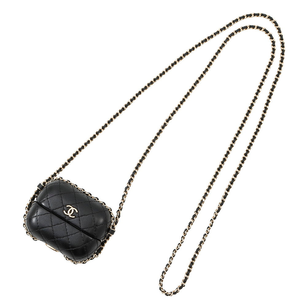 CHANEL Matelasse Airpods Case BlackAP2207 Lambskin