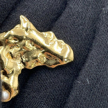 Load image into Gallery viewer, CHANEL CC Logo African Continent Motif Necklace Gold Metal Faux Pearl Rhinestone
